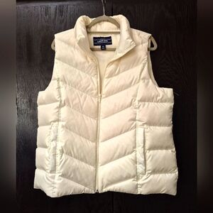 Women's Lands End Ivory Puffer Vest xl